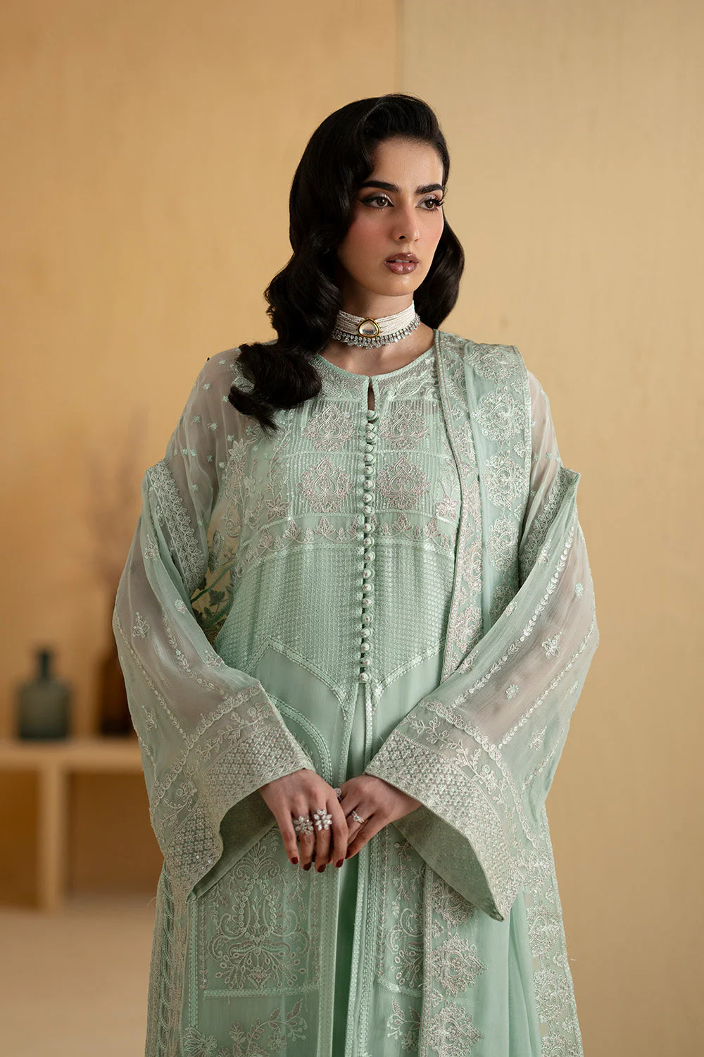 3 Piece Embroiderd Chiffon AMUNET - FSU5667 - Image 3