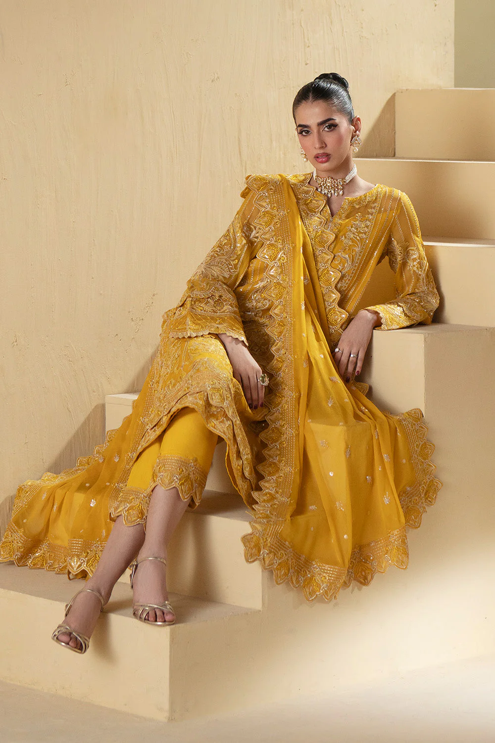 3 Piece Embroiderd Chiffon ANIPPE - FSU5660 - Image 5