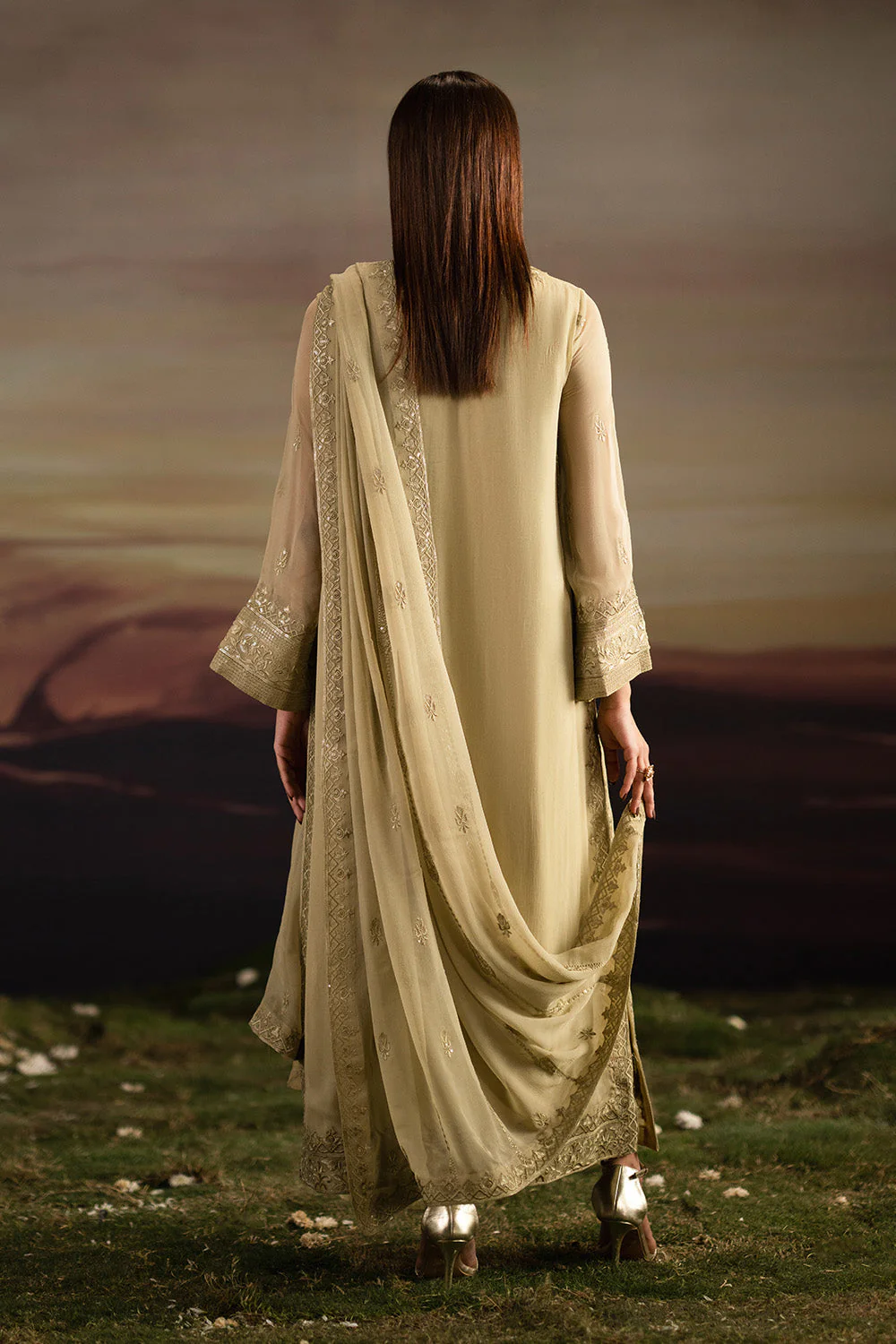 3-Piece-Embroiderd-Chiffon ISHA - FWU5701 - Image 5