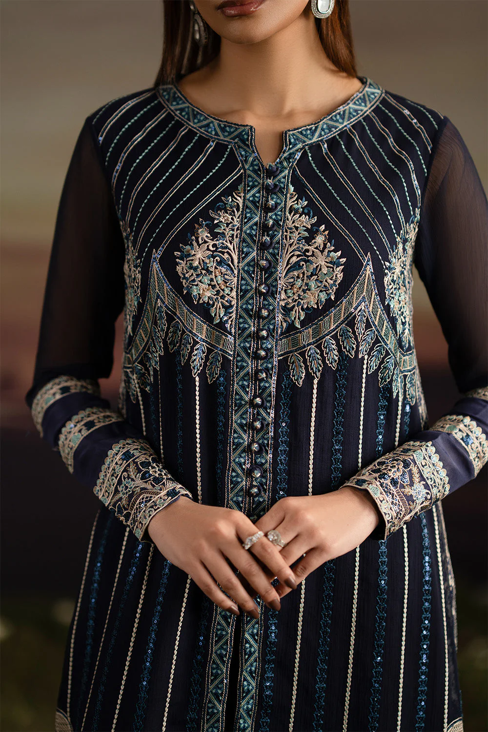 3-Piece-Embroiderd-Chiffon INDU - FWU5706 - Image 3