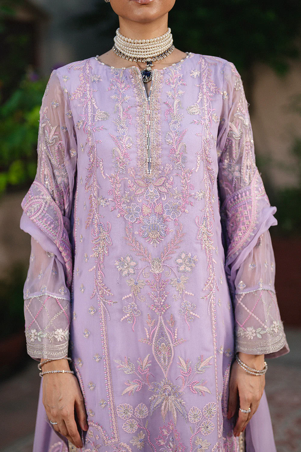 3 Piece Embroiderd Chiffon GAURI - FSU5647 - Image 4
