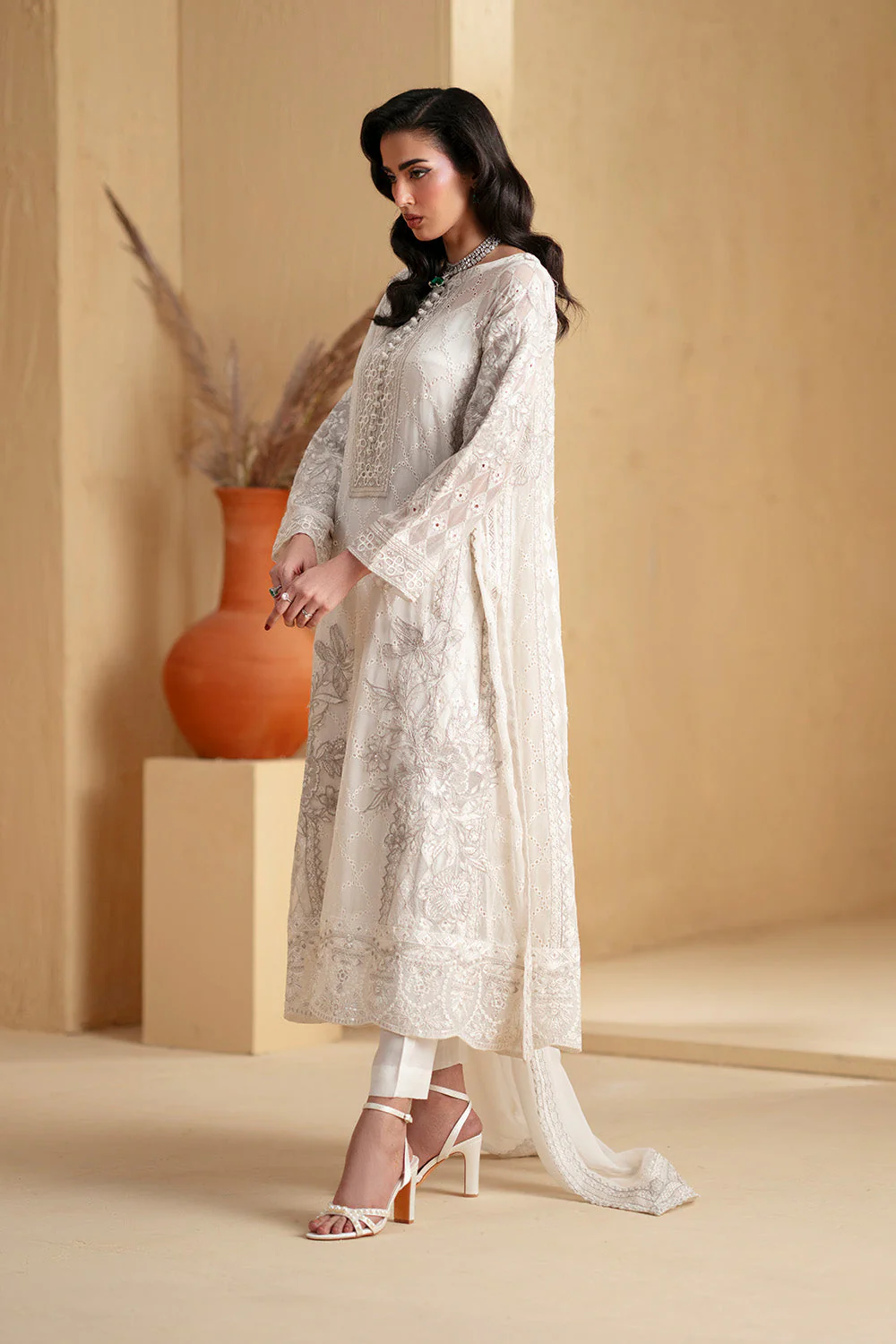 3 Piece Embroiderd Chiffon HEBA - FSU5669 - Image 3