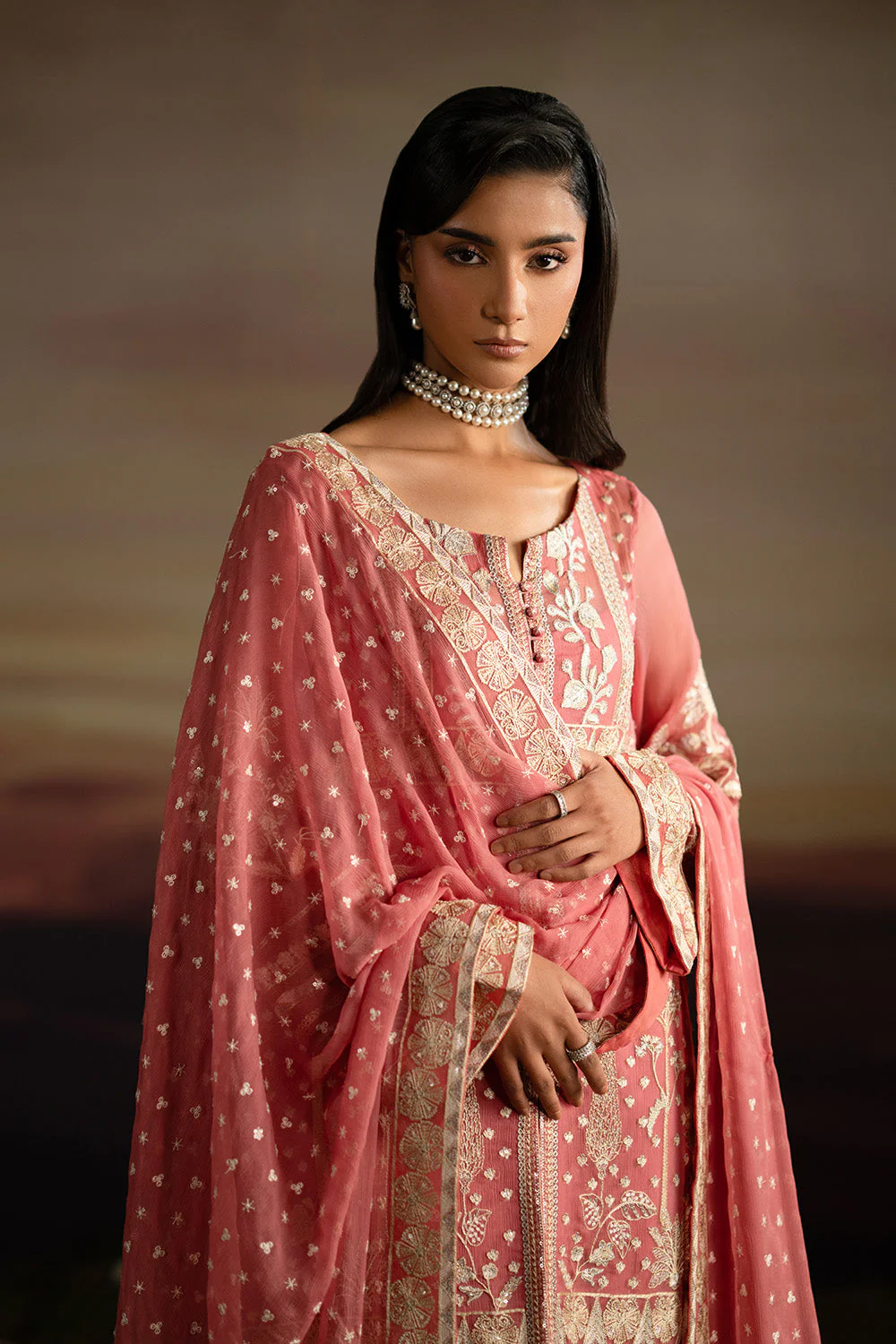 3-Piece-Embroiderd-Chiffon INDIYA - FWU5707 - Image 2