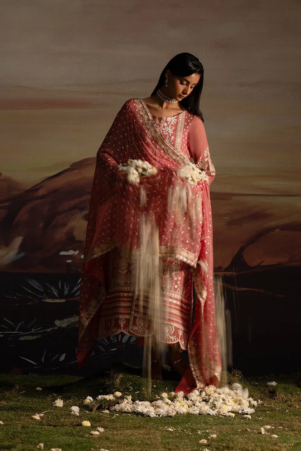 3-Piece-Embroiderd-Chiffon INDIYA - FWU5707 - Image 3