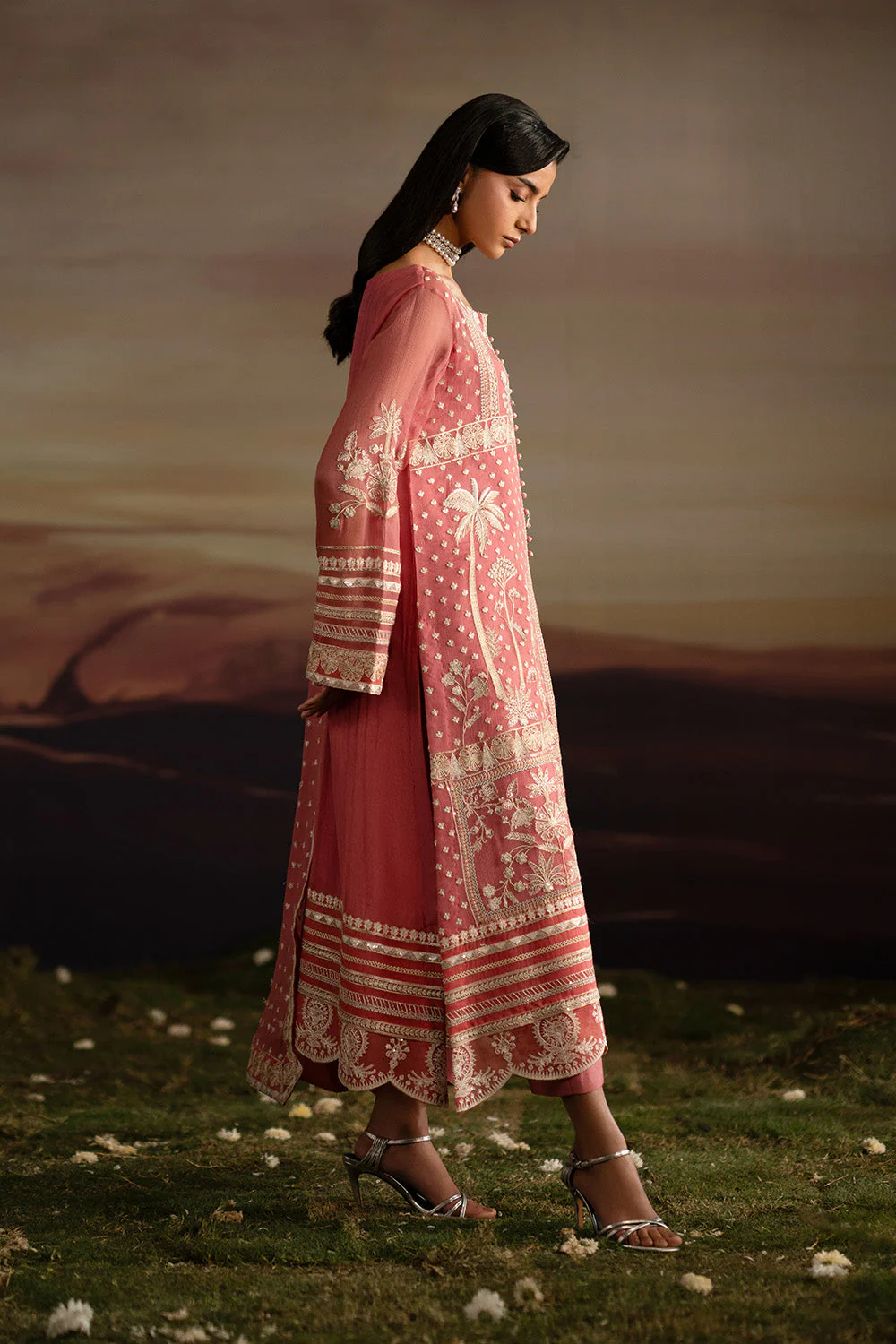 3-Piece-Embroiderd-Chiffon INDIYA - FWU5707 - Image 4