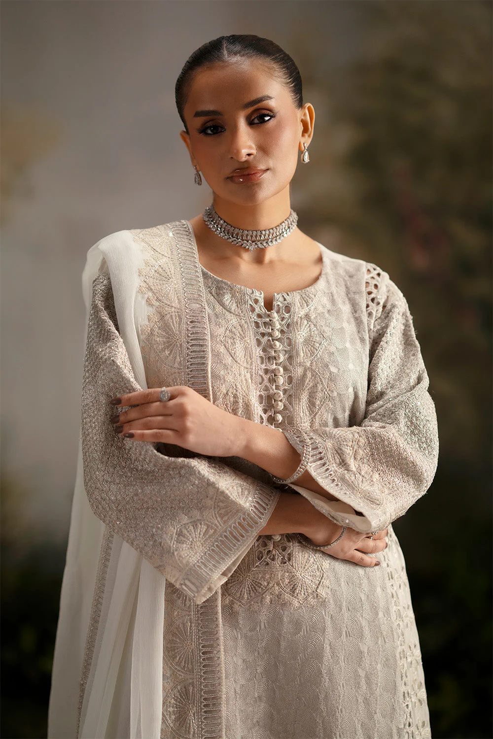 3-Piece-Embroiderd-Chiffon OINDRILA - FWU5690 - Image 3