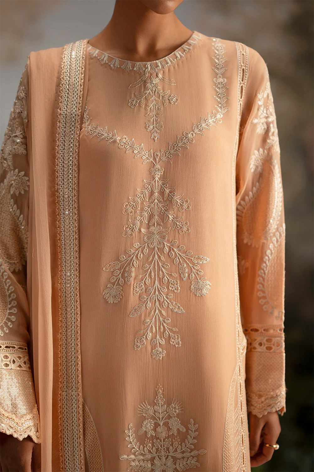 3-Piece-Embroiderd-Chiffon OLIKODI - FWU5693 - Image 3