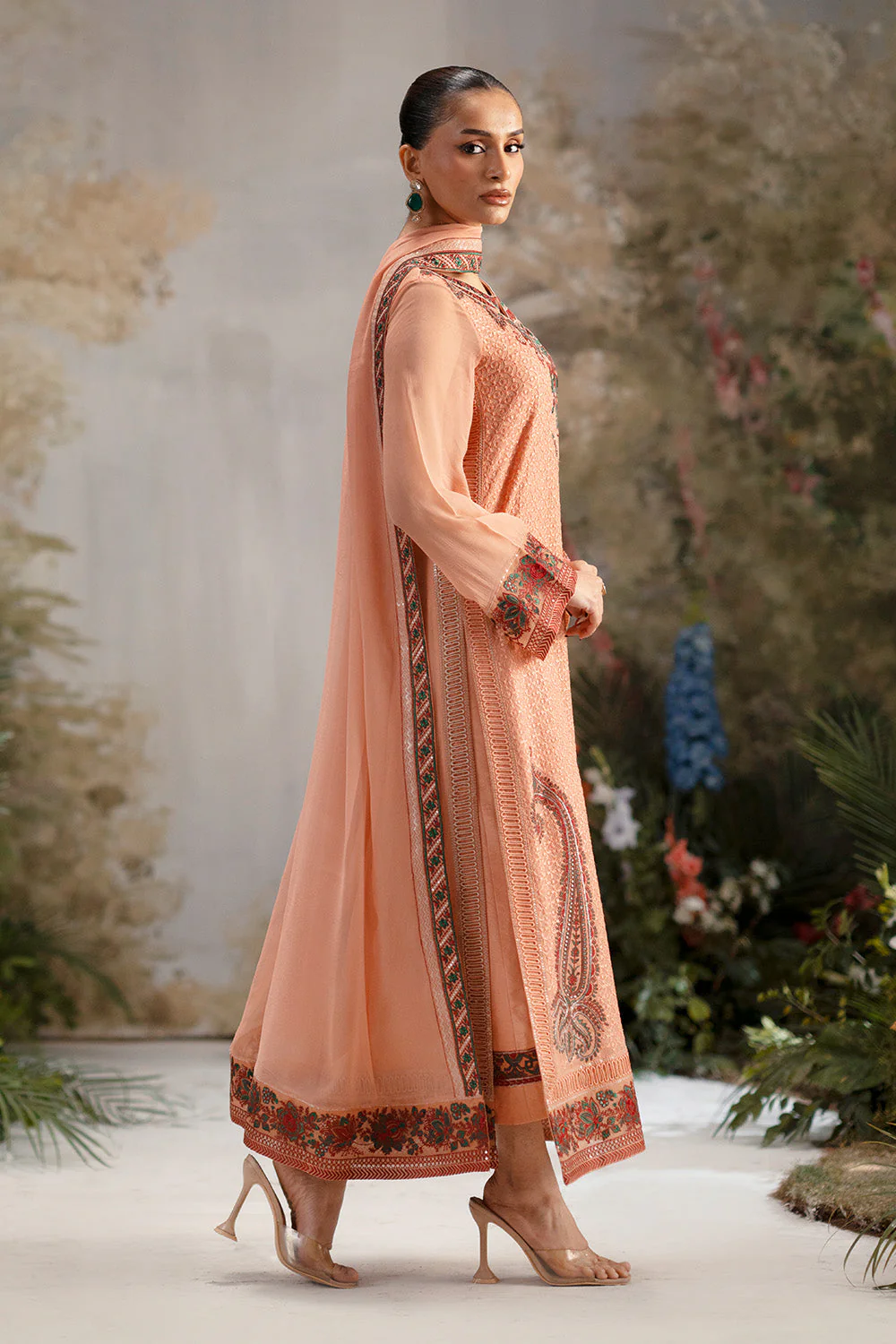 3-Piece-Embroiderd-Chiffon OMISHA - FWU5697 - Image 4