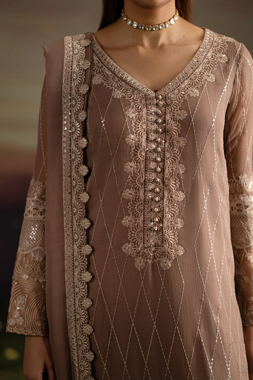 3-Piece-Embroiderd-Chiffon ITHAZH - FWU5703 - Image 4