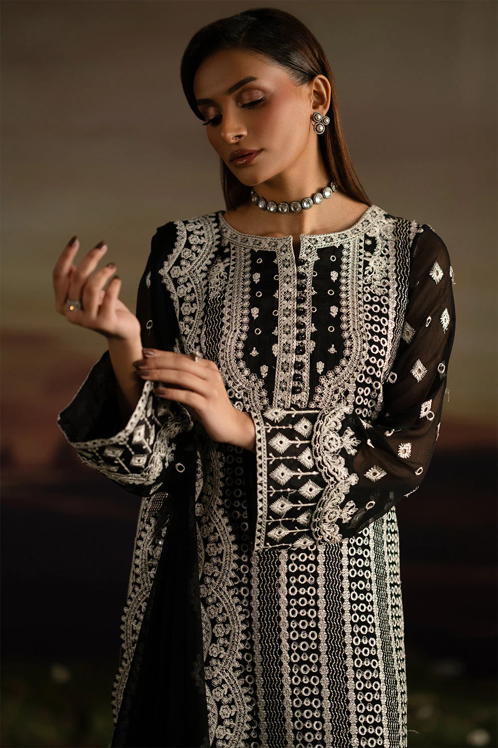 3-Piece-Embroiderd-Chiffon INBHA - FWU5708 - Image 2