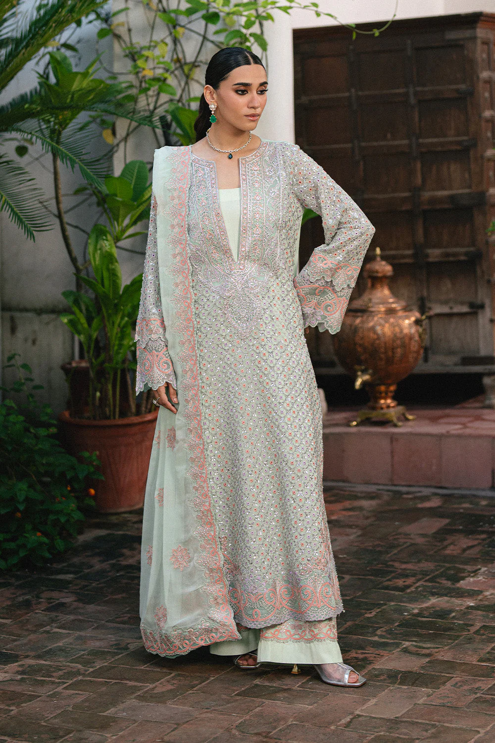 3 Piece Embroidered Chiffon TATIANA - FSU5652 - Image 5