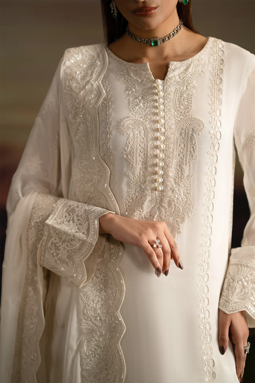 3-Piece-Embroiderd-Chiffon ISHVA - FWU5702 - Image 3